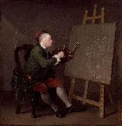 William Hogarth Self ortrait oil painting on canvas
